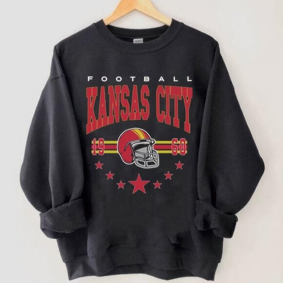 Gildan Tops - Vintage Est 1960 Kansas City Football Sweatshirt, Kansas City NFL shirt fan gift